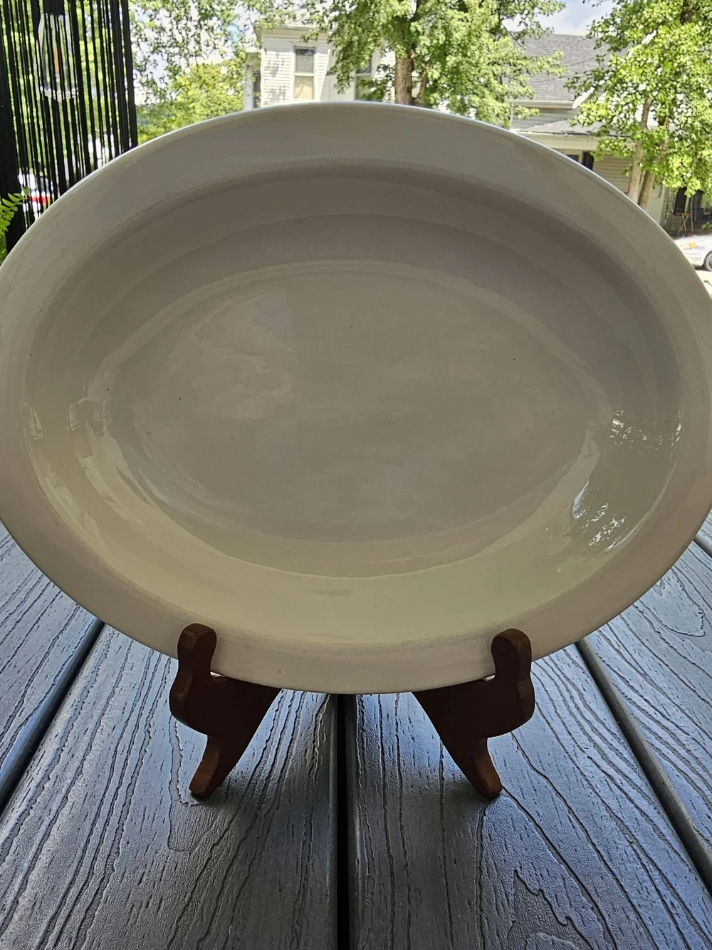 Vintage 1943 McNicol China White Oval Vegetable Serving Bowl WWII Restaurant War